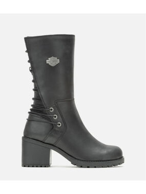 Harley-Davidson Women's Aldona Black 7.5 moto Boots D87268 new w/o box